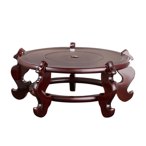 Imitation Wood Resin Base for Flower Pots & Planters Fish Tanks Crafts Round Stands with Feet Home Display Decoration