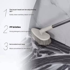 Adjustable Long Handle Shower Scrubber <b>Brush</b> Combo for Bath Tub and Tile Cleaning in Bathroom - Product Image 2