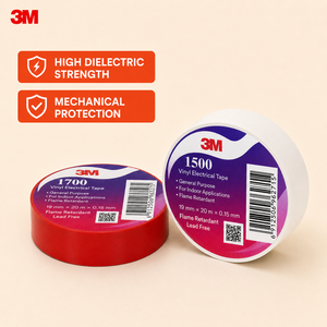 Cinta Aislante Eléctrica de Vinilo PVC <span class=keywords><strong>3M</strong></span> <span class=keywords><strong>Temflex</strong></span> 1500, Autoadhesiva, 18mmx10M, Antiinflamable, para Mantenimiento Eléctrico - Product Image 4