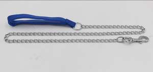 Servicio pesado 6 pies. Correa para perros grandes y medianos de 3,0mm (25-120 libras) con mango acolchado y cadena galvanizada soldada - Product Image 3