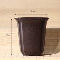 15.7cm Hauteur 16cm Classique Grand Trèfle Forme Ronde En Plastique Bonsaï Pot pour Orchidée