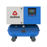 Compresseur d'air à vis lubrifié monophasé Dukas 3,7 kW avec bloc compresseur et moteur mobile 50 Hz/60 Hz intelligent mini