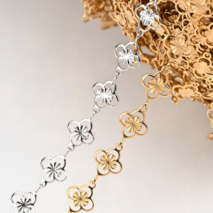 สร้อยคอโคลเวอร์สี่แฉก |   โซ่สแตนเลสสตีลเคลือบทอง 18K PVD ลายดอกไม้สี่แฉก สำหรับทำสร้อยคอและสร้อยข้อมือ DIY - Product Image 3