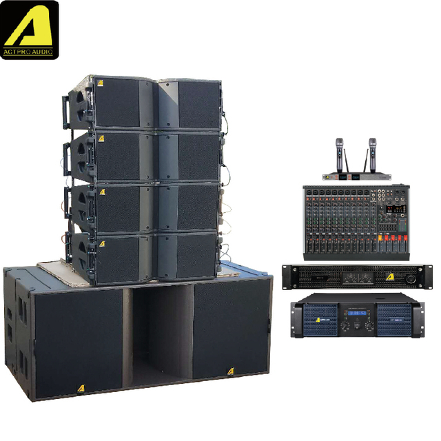Actpro Speaker Factory 4 KR208 Line Array Audio Speaker + 1 KR218 Bass Church Sound System