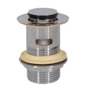 Desagüe de Lavabo Moderno de Latón con Sistema Click-Clack, Desagüe de Piso Cromado de Zinc con Rebosadero de 1\"1/4 para Baño y Hotel - Product Image 1