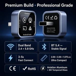 Adaptador Inalámbrico CarPlay, Dongle CarPlay OEM de Fábrica, Venta al Por Mayor 5 en 1, Samsung Dex, Android Auto, CE, RoHS, FCC, Logotipo Personalizado, MOQ Bajo - Product Image 1