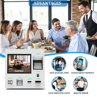 Kiosco de Autoservicio para Restaurantes de Comida Rápida, Pantalla Táctil, Escáner QR, Impresora Térmica, Terminal de Pago de 23.6 Pulgadas con Base