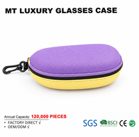 Étui à lunettes portable léger haut de gamme en EVA rigide avec fermeture éclair, motif rectangulaire, service de moulage personnalisé de la marque MT, personnalisable
