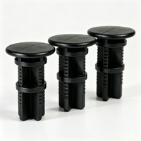 Charnières de couvercle de poubelle en plastique PP moulé par injection, noires, L43x33x18mm, compatibles avec les poubelles commerciales extérieures de 240L, pièces de rechange