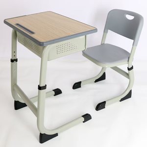 Muebles escolares duraderos de metal y madera, silla de escritorio individual para estudiantes con altura ajustable para mesa de aula para estudiantes - Product Image 3