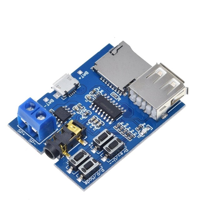 CA-6966 5V 3W Mono Channel TF Card U Disk MP3 Format Decoder Board Module Linear Audio Player Amplifier Board
