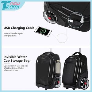 BSCI Customized School Bag for Girls and Rolling <b>Backpack</b> for Teens with Large <b>Wheels</b> for Women - Product Image 5