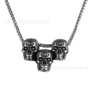 Collar Retro con Colgante de Calavera en Aleación de Zinc, Diseño Geométrico de Esqueleto, Estilo Hip Hop SP1071 - Product Image 5