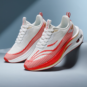 Chaussures de course pour hommes, respirantes, à semelle en carbone, en maille tissée, antidérapantes, légères, à lacets, souples, pour la course à pied, la remise en forme et la marche - Product Image 2