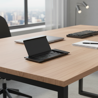 Prise de courant universelle de bureau en alliage d'aluminium avec couvercle rabattable, prise électrique de bureau prenant en charge l'extension modulaire