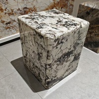 Table basse et table d'appoint de luxe en marbre naturel, piédestal carré, présentoir importé, support à fleurs, origine Chine