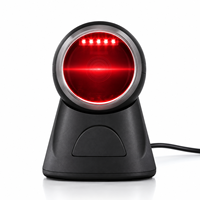 Lecteur de codes-barres 2D omnidirectionnel de bureau en gros, lecteur de codes QR filaire USB mains libres pour machine de point de vente de supermarché