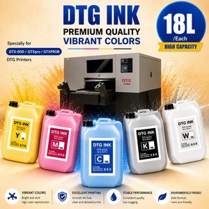 Encre DTG (Direct to Garment) 18L CMYK Blanc Compatible Brother GTX-600 GTXpro GTXPROB Haute Capacité Fourniture en Gros Usine - Product Image 1