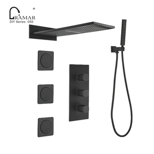 Salle de <span class=keywords><strong>bain</strong></span> Mitigeur De <span class=keywords><strong>Bain</strong></span> Thermostatique <span class=keywords><strong>Inverseur</strong></span> Cachée Carrée Mitigeur De robinet de <span class=keywords><strong>Douche</strong></span> - Product Image 4