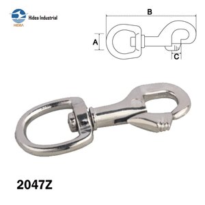 Gancho de Seguridad Giratorio HIDEA de 12 mm a 25 mm, Anticorrosión, de Liberación Rápida, Aleación de Zinc, Recubierto de Níquel, Acero Inoxidable - Product Image 1