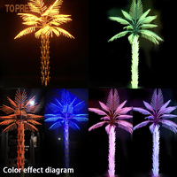 TOPREX DECOR Aire de jeux extérieure Artificielle Cocotier Lumières Grandes LED en cuivre avec indice IP65 Disponible en RVB Bleu Rose
