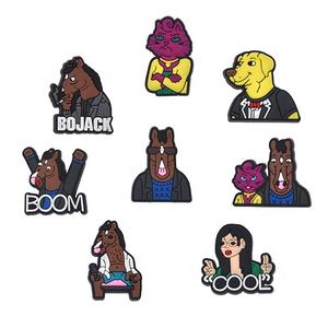 BoJack Horseman diseñador Anime Manga zapatillas personalizadas encanto suave PVC dibujos animados Zueco zapatos decoración sandalias Accesorios - Product Image 1