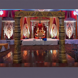 Escenario Tradicional para Bodas de Sri Lanka, Decoración Tradicional para Bodas Indias, Escenarios para Bodas con Estatuas de Shiva y Parvati - Product Image 1