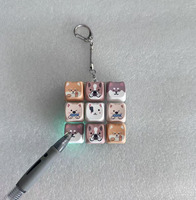 Porte-clés Clavier Mignon Chien, Jouet Anti-Stress Créatif, Testeur de Switch de Clavier Mécanique, Pendentif Kawaii pour Sac à Dos