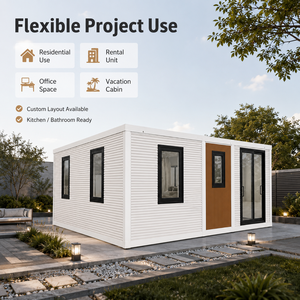 Casa Contenedor Modular Moderna de 20 Pies, Casa Prefabricada Pequeña, Apartamento Contemporáneo, Casas Pequeñas de Nueva Generación, Diseño Rectangular Flexible - Product Image 1