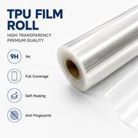 Film adhésif en hydrogel TPU 9H, rouleau, couverture complète pour protection d'écran, anti-rayures, anti-traces de doigts, HD transparent