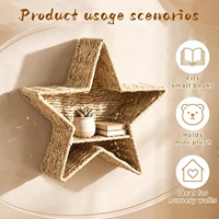 Panier de rangement en forme d'étoile style osier, étagère murale en corde de papier pour chambre d'enfant, support suspendu pour jouets et livres