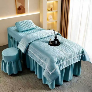 Four Piece Set of Cotton Beauty <b>Massage</b> <b>Bed</b> <b>Covers</b> for All Seasons, Specifically Designed for Beauty <b>Beds</b> In Beauty Salons - Product Image 1