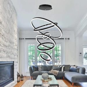 Домашний Декор подвесная круглая комнатная алюминиевая Люстра Светодиодная подвесная люстра для спальни, столовой, гостиной - Product Image 4