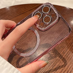 Étui de téléphone en cristal scintillant de luxe pour <span class=keywords><strong>iPhone</strong></span> 11 <span class=keywords><strong>12</strong></span> 13 14 15 Pro Max, <span class=keywords><strong>coque</strong></span> de téléphone pour fille - Product Image 3