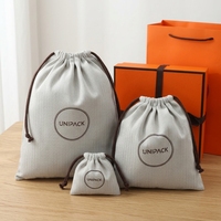 Pochette de luxe écologique personnalisée en coton pour portefeuille, parfum, chaussures, sac à main, sac anti-poussière avec logo sérigraphié réutilisable, cadeau artisanal