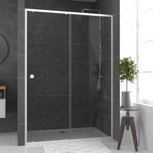 <span class=keywords><strong>Porte</strong></span> de douche <span class=keywords><strong>coulissante</strong></span> en verre trempé transparent Oumeiga 90x150x195 <span class=keywords><strong>cm</strong></span>, finition chromée, cadre en aluminium sans cadre, design moderne, étanche - Product Image 3