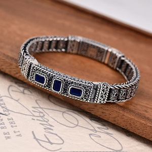Nouveau bracelet en zircon pour homme, style chinois chic, motif tressé en herbe Tang, bracelet carré, bijoux de style hip-hop - Product Image 1