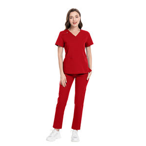 Fabricant de salon de beauté médical col en V gommages personnalisés logo ensembles de gommage d'allaitement pour animaux de compagnie ensembles d'uniformes d'hôpital de médecin à la mode - Product Image 2