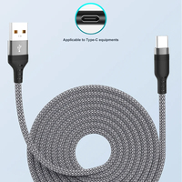 Câble de données extra long 6A en nylon USB Type C, câble de charge rapide pour Samsung Huawei Xiaomi, câble de données, cordon de chargeur, câbles 5m/8m