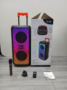 New Trolley Portable 10-Inch Active Subwoofer Trolley RGB Microphone USB <strong>Wireless</strong> TF <strong>Card</strong> Battery Powered Speakers - Product Image 6