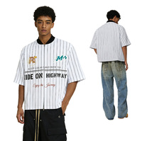 Maillot de football pour homme à coupe ample, 94% polyester, 6% élasthanne, à rayures, avec fermeture éclair et impression personnalisée