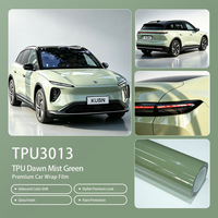 Rouleaux de film automobile TPU Vert Brume du Matin auto-réparant, installation à l'état humide, finition brillante, dernière technologie, personnalisable, adapté à toutes les voitures