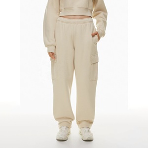 2026 Fashion Design <b>Women's</b> High Waist Fleece Cargo Pants Solid Color Pants Streetwear Casual Daily Pockets <b>Women</b> Cargo Pants - Product Image 5
