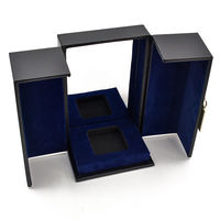 Boîte cadeau de parfum de luxe à deux portes en velours noir en cuir écologique, matériaux recyclés, fermeture magnétique, taille personnalisée, cils