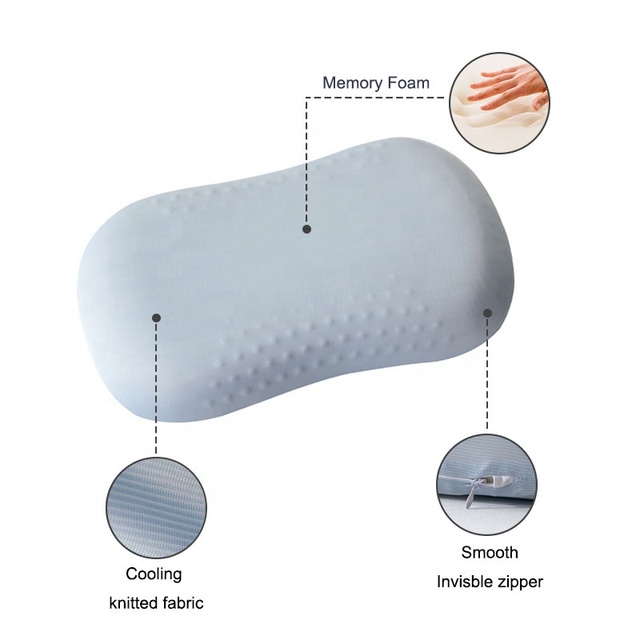 Massage-Dotted Memory Foam Pillow with  Breathable Cooling Cover for  Neck Pain Relief