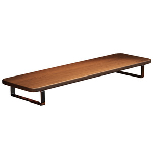<b>Desktop</b> Computer Monitor Raise <b>Shelf</b> Deep Walnut Esports Black Rectangle Standing Type Multipurpose Office Organizer - Product Image 5