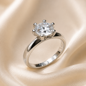 Anello monolitico a quattro griffe, gioiello da donna dal design minimalista per l'uso quotidiano - Product Image 3
