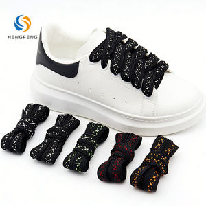 Lacets noirs en gros pour usine, lacets tissés durables avec embouts en plastique, accessoires de chaussures - Product Image 1