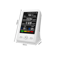Detektor Kualitas Udara Portabel ABS 5 in 1 Grosir, Monitor CO2 Formaldehida TVOC Suhu Kelembaban dengan Port Tipe-C untuk Dalam Ruangan