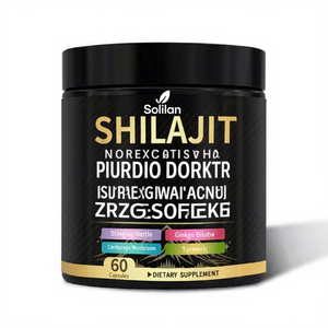 Capsules Solilan Complexe de <span class=keywords><strong>Ginseng</strong></span> Tout-en-Un Shilajit Ashwagandha Curcuma Ginkgo Rhodiola Rosea <span class=keywords><strong>Ginseng</strong></span> Rouge Coréen Panax - Product Image 1